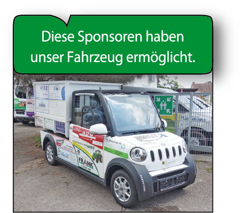 Neues Bauhoffahrzeug mit Sponsorenbeklebung