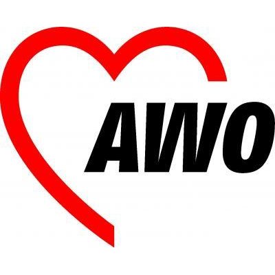 Logo des AWO Verbands. AWO Schriftzug in Kontur eines Herzen.